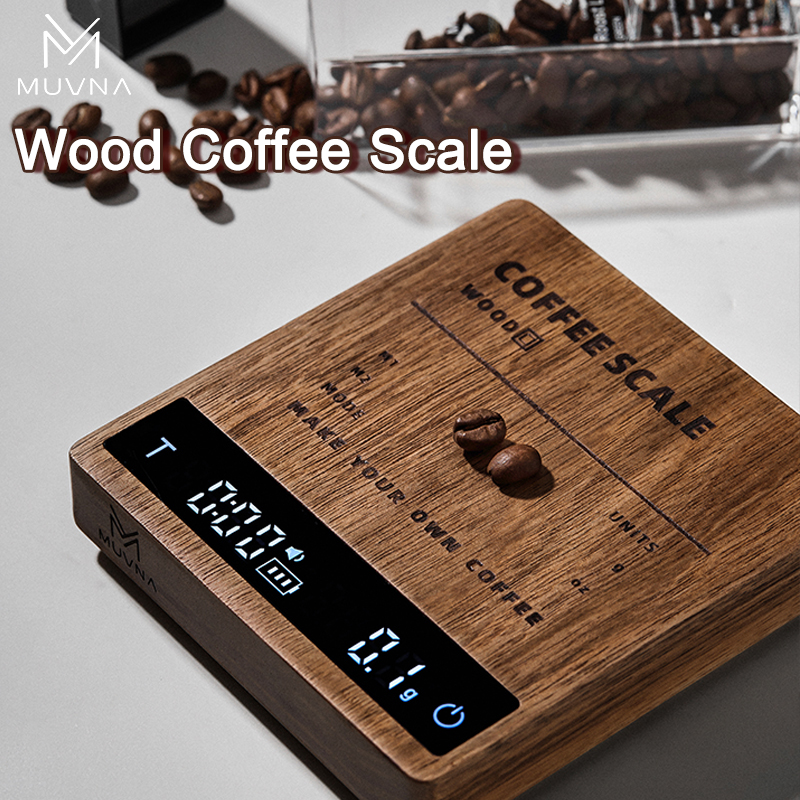 Kitchen Timer Digital - MUVNA Solid Wood Coffee Scale 0.1g
