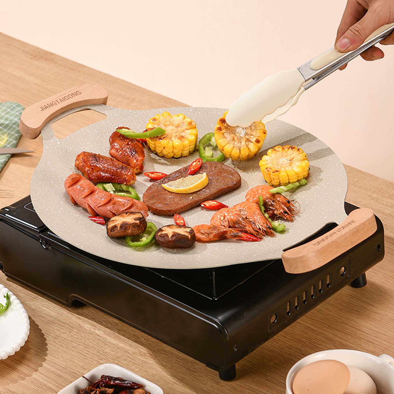 Korean Kitchen Gadgets - Korean BBQ Pan Binaural Design Portable