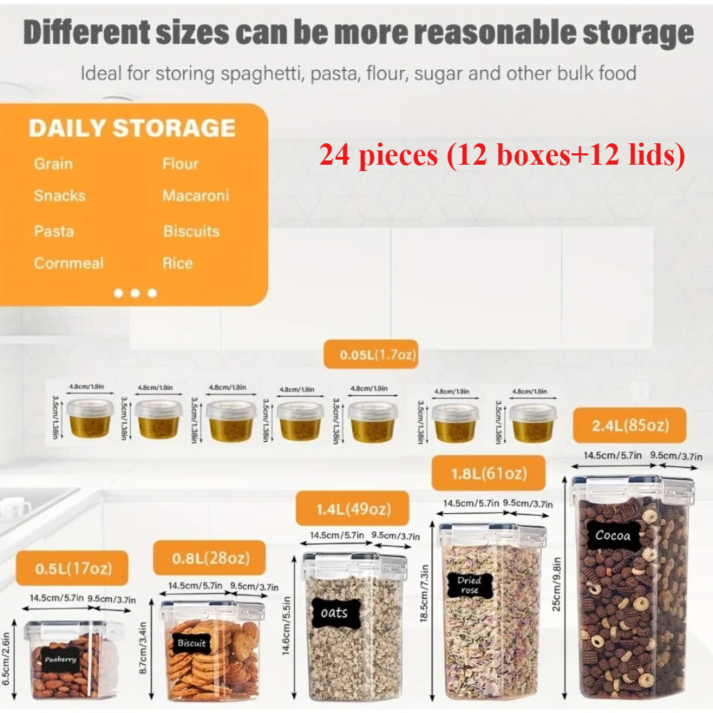 24Pcs Food Storage Containers  - Kitchen Gadgets Must Have avis et prix
