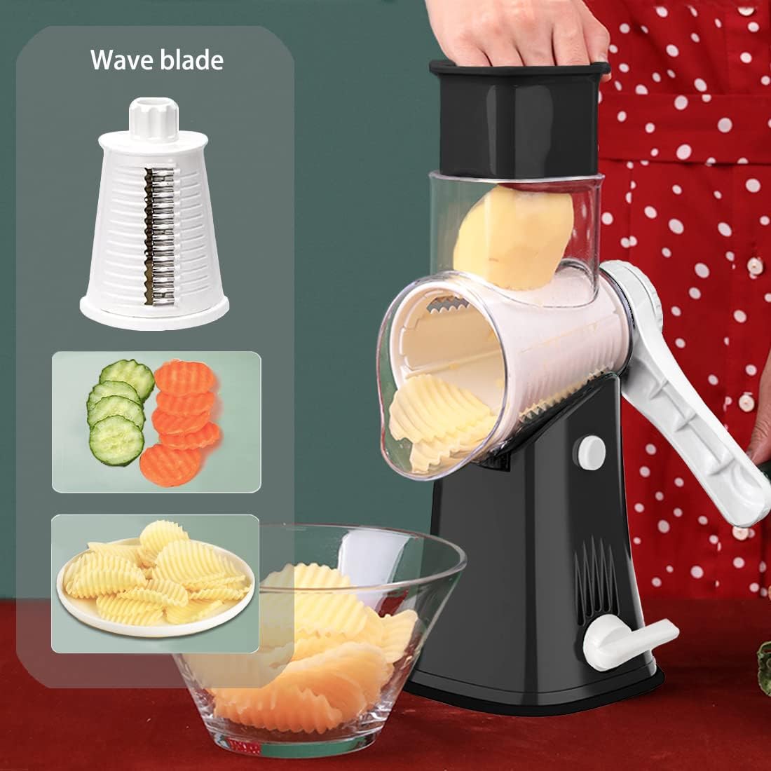 5-in-1 Rotary Cheese Grater &  - Mandoline Slicer avis et prix