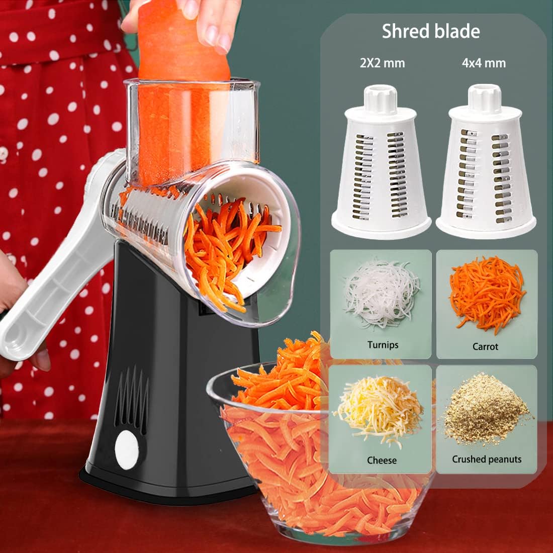 5-in-1 Rotary Cheese Grater &  - Mandoline Slicer avis et prix