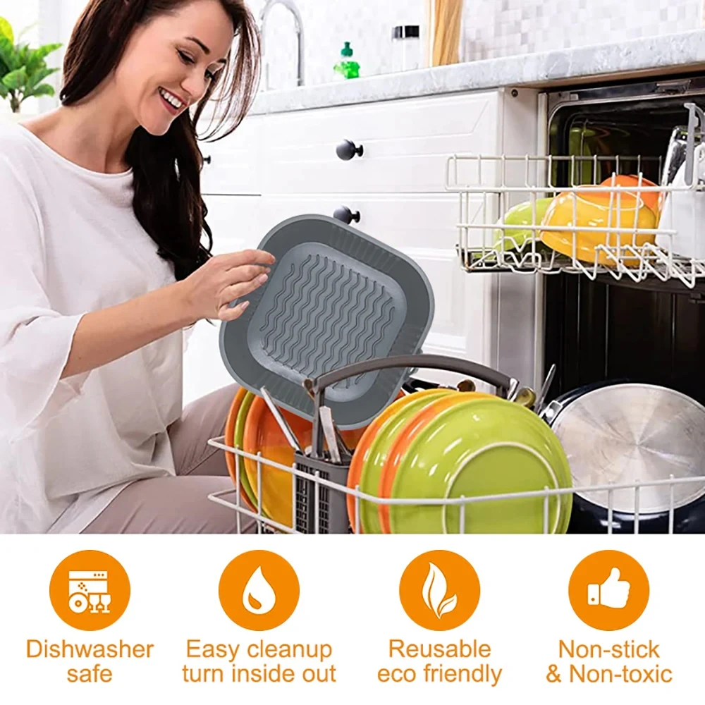 Silicone Air Fryer Pot Tray Fo - Silicone Steamer Basket avis et prix