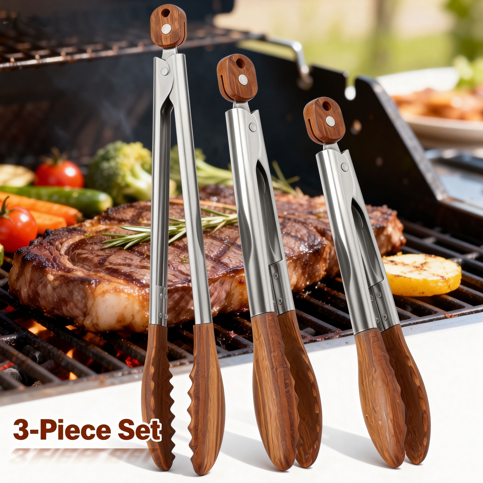 2/3 Pcs Food Tongs Walnut Wood - Kitchen Handy Gadgets avis et prix