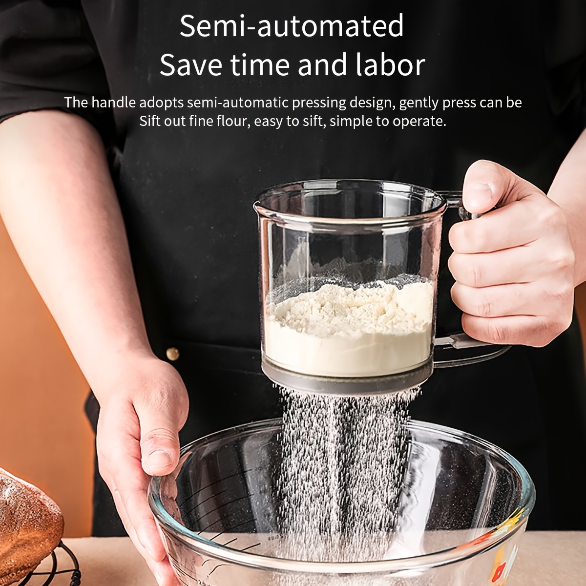 Flour sifter handheld semi-aut - Kitchen Handy Gadgets avis et prix