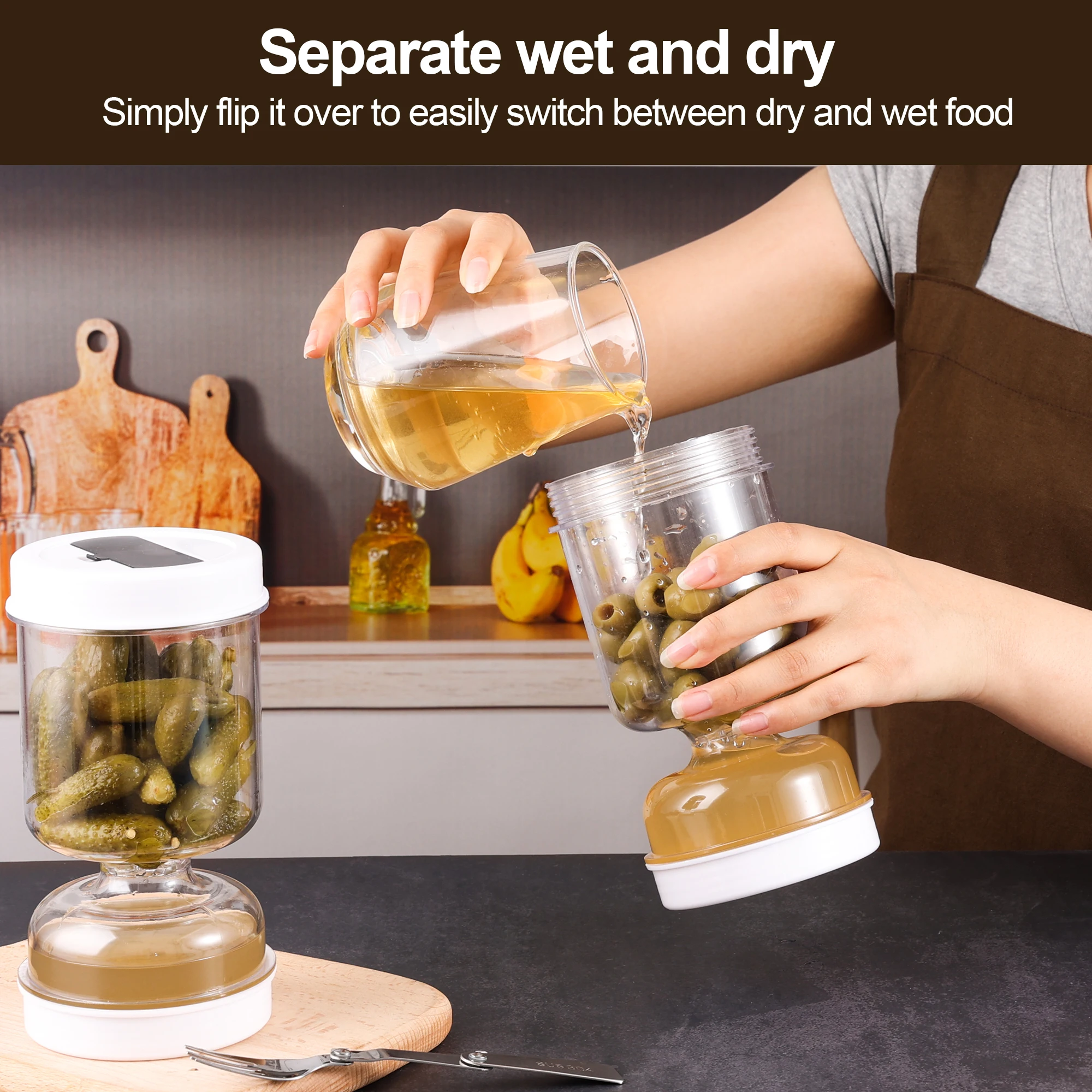 Pickles Jar With Forks Dry and - Korean Kitchen Gadgets avis et prix