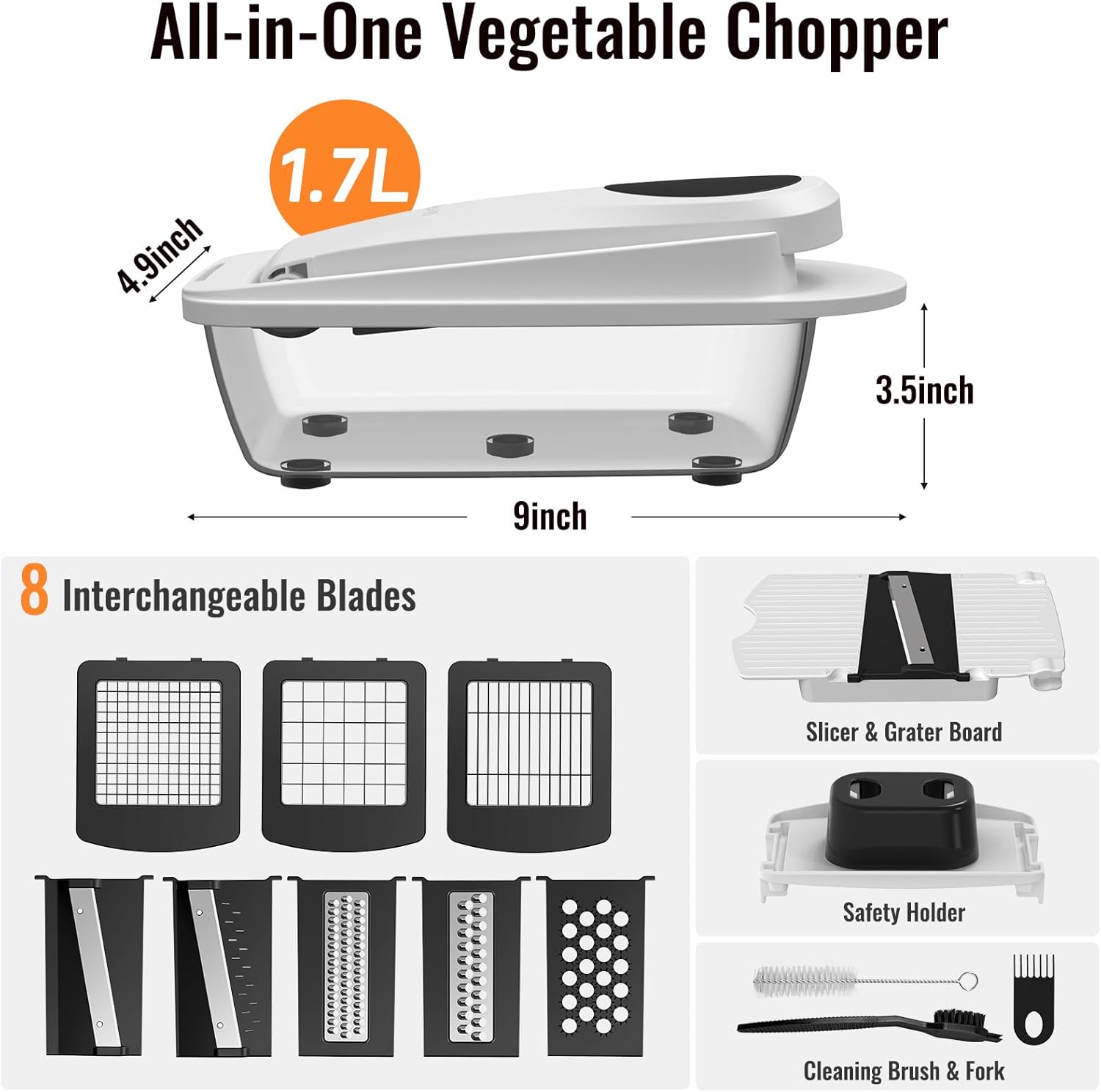 8-Blade Vegetable Chopper Mand - Mandoline Slicer avis et prix