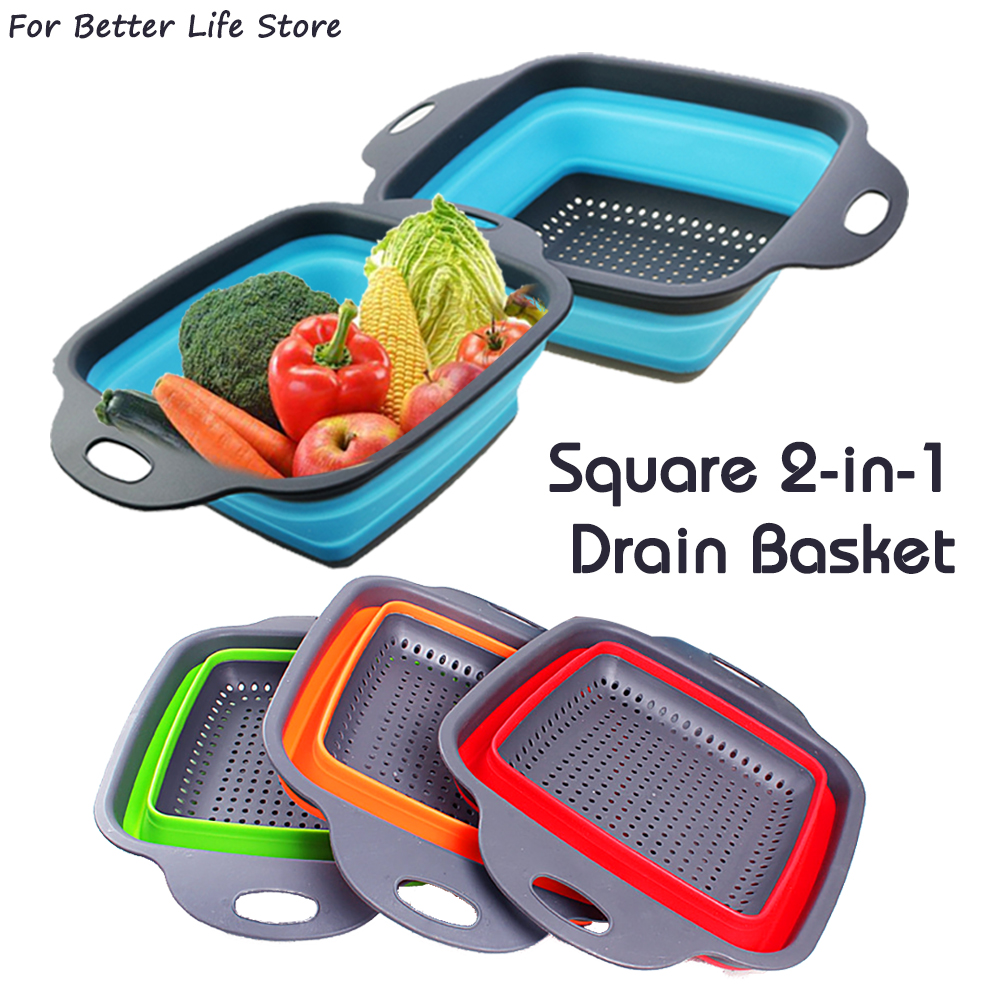 1Pc 2in1 Silicone Folding Drai - Silicone Steamer Basket avis et prix