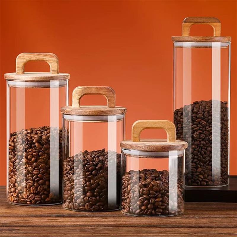 Clear Glass Jar with Bamboo Li - Korean Kitchen Gadgets avis et prix