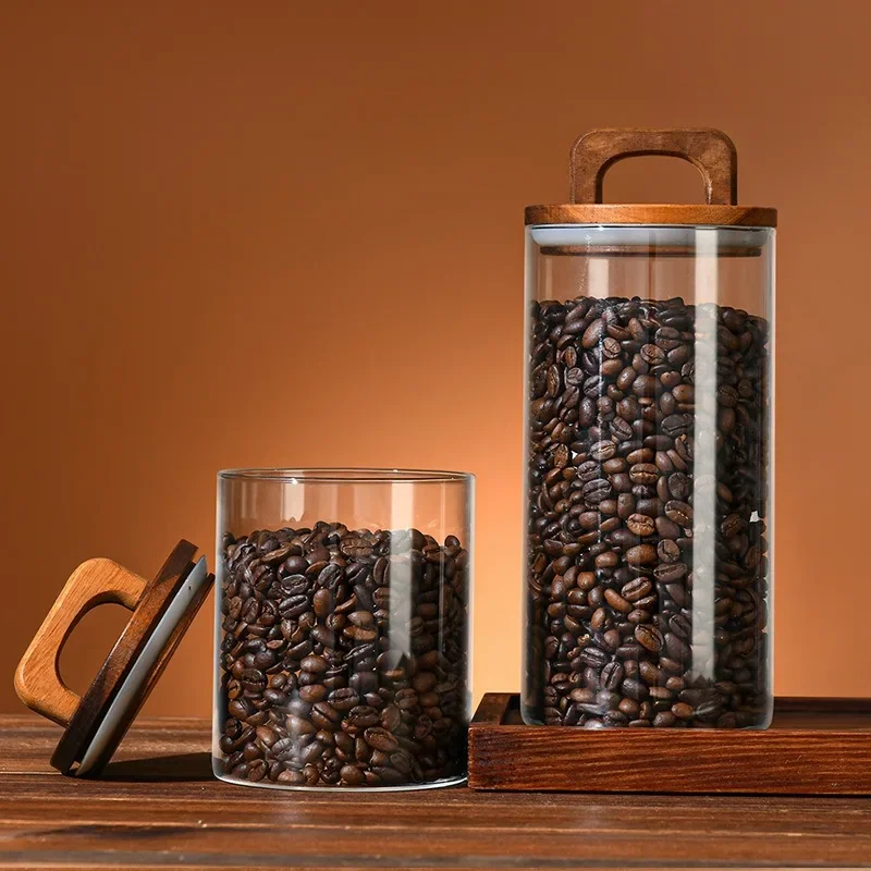 Clear Glass Jar with Bamboo Li - Korean Kitchen Gadgets avis et prix