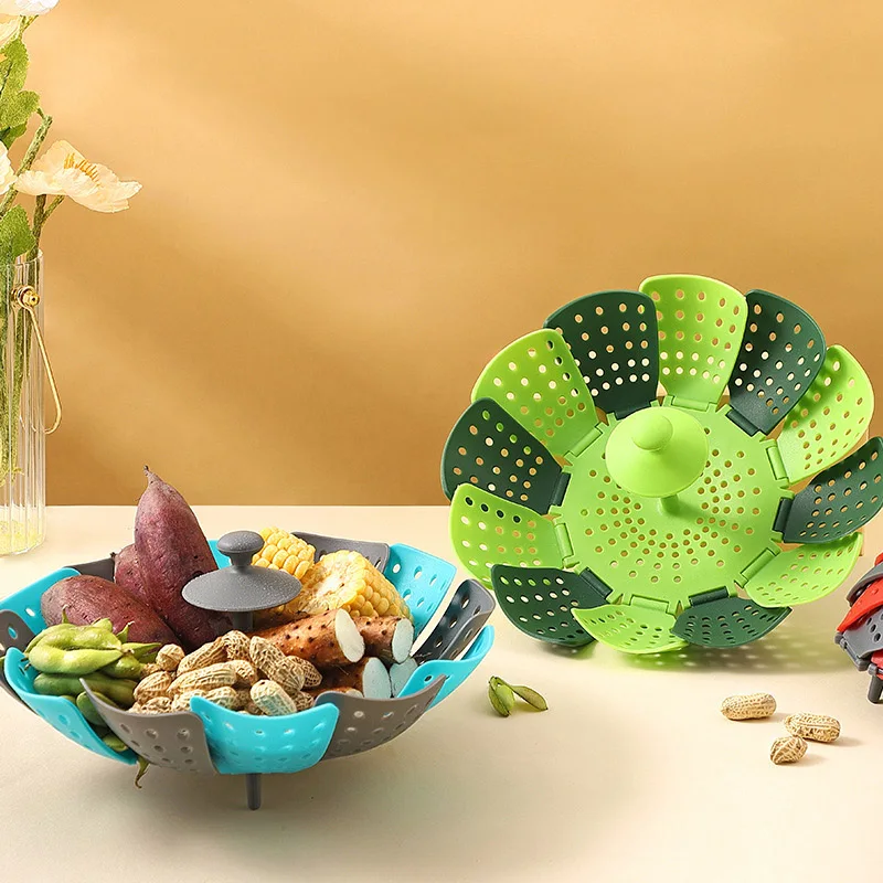 Folding Food Steamer Vegetable - Silicone Steamer Basket avis et prix