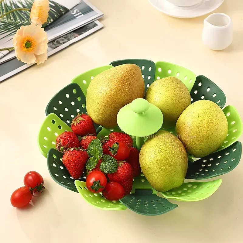 Folding Food Steamer Vegetable - Silicone Steamer Basket avis et prix