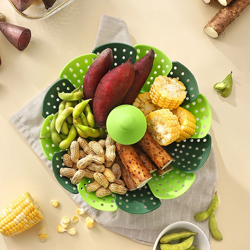 Folding Food Steamer Vegetable - Silicone Steamer Basket avis et prix