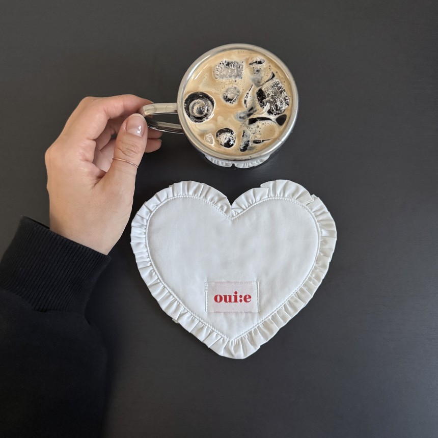 Heart Plaid  Coaster Korean Ha - Korean Kitchen Gadgets avis et prix