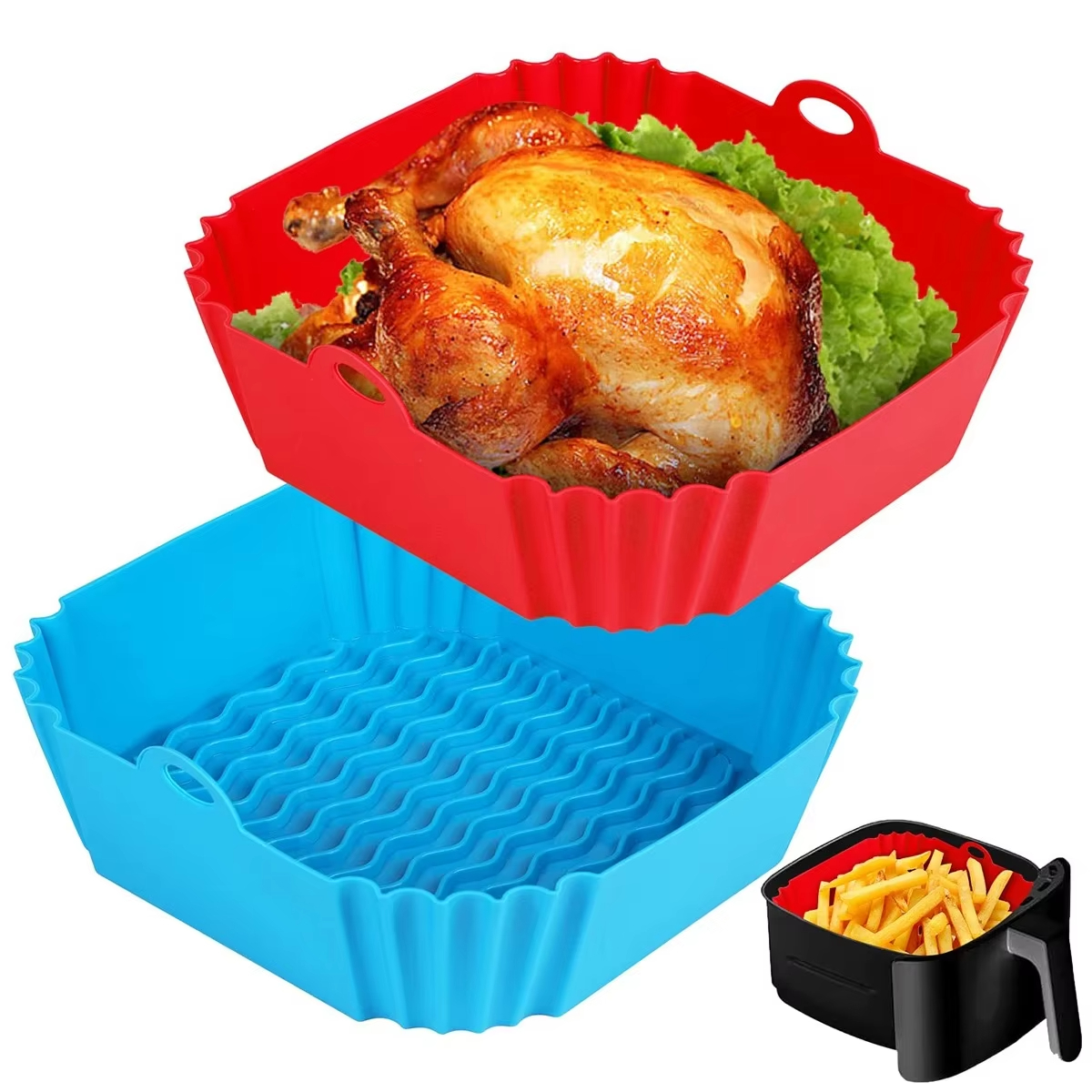 Silicone Air Fryer Pot Tray Fo - Silicone Steamer Basket avis et prix