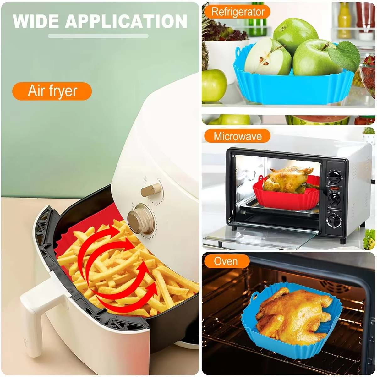 Silicone Air Fryer Pot Tray Fo - Silicone Steamer Basket avis et prix
