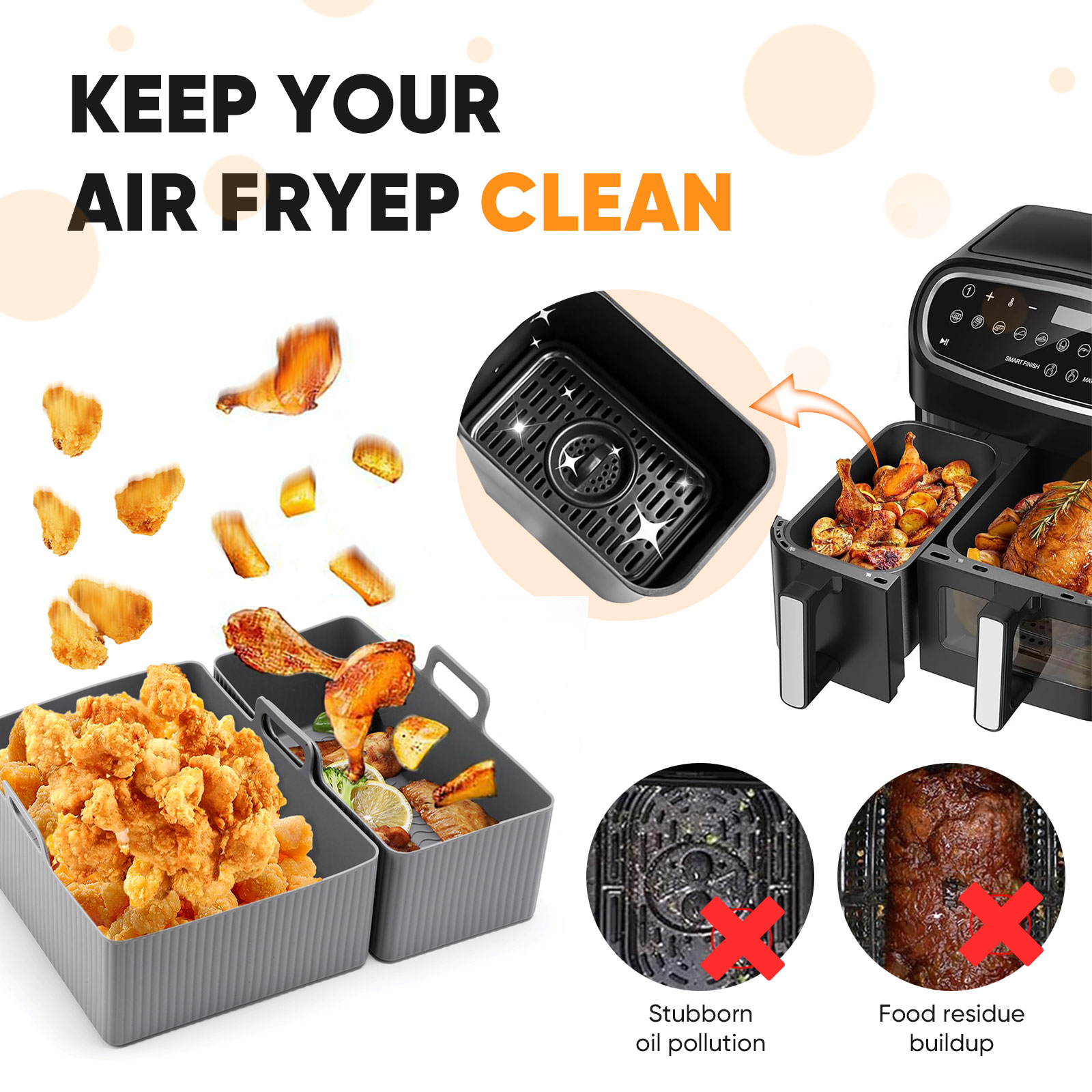 2pcs Set Silicone Air Fryer Ma - Silicone Steamer Basket avis et prix
